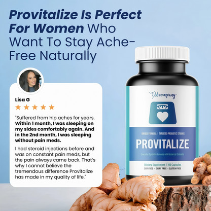 BB Company Provitalize | Probiotics for Women Digestive Health, Menopause,Joint Support | Sexy Midsection Curves,Bloat | Turmeric Curcumin Moringa |Gluten-Free & Shelf-Stable | Ages 40+ | 60Ct